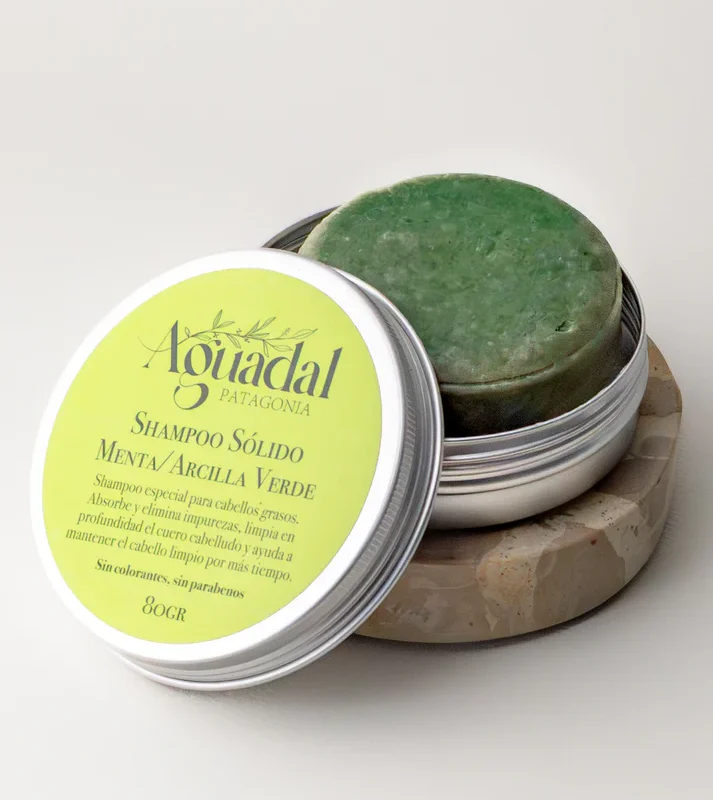Aguadal Patagonia Shampoo sólido Menta y Arcilla verde 60g