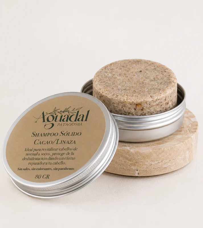 Aguadal Patagonia Shampoo sólido Cacao y Linaza 60g