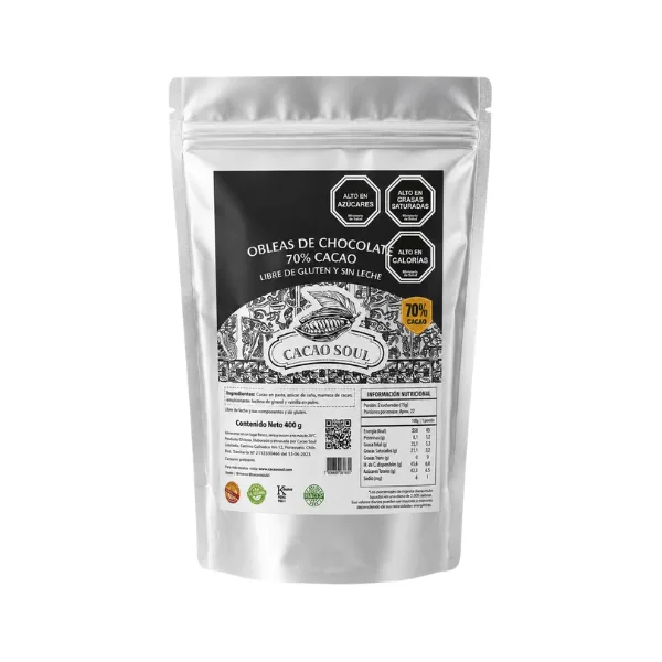 Cacao Soul Obleas de chocolate 70% cacao